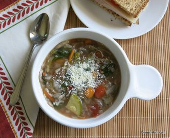Грибной суп с капустой и кабачками