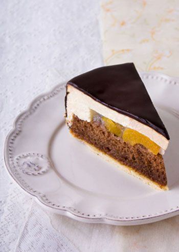 Сливочно-шоколадный торт с абрикосами