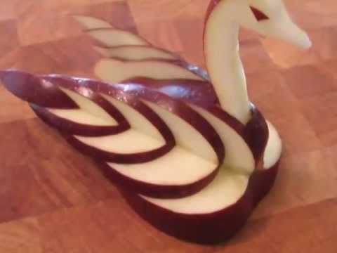 Как из яблока сделать лебедя