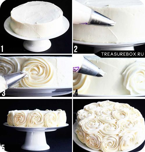Как красиво украсить торт кремом