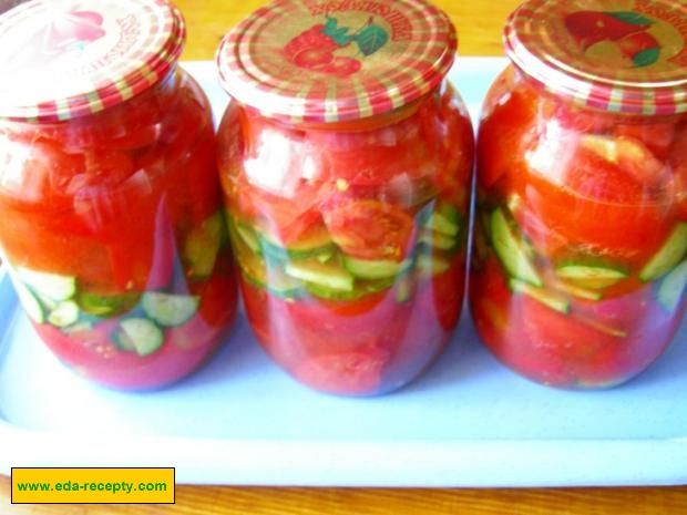 Как приготовить салат на зиму из огурцов и помидоров