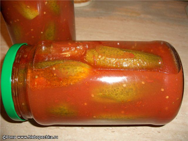 Огурцы в томатной заливке рецепт