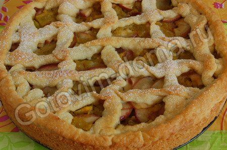 Песочный пирог с яблоками рецепт с фото