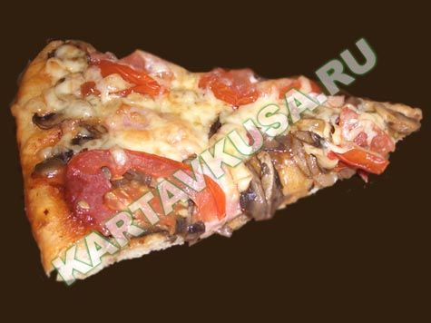 Пицца с ветчиной и колбасой рецепт