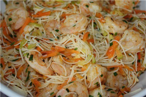 Рецепт китайской лапши с креветками