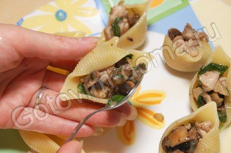Рецепт макароны с начинкой