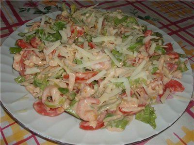 Рецепт салат с креветками