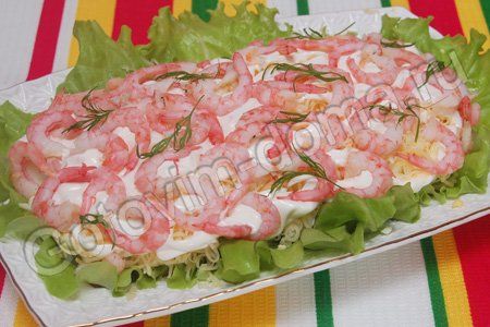 Рецепт салатов с креветками