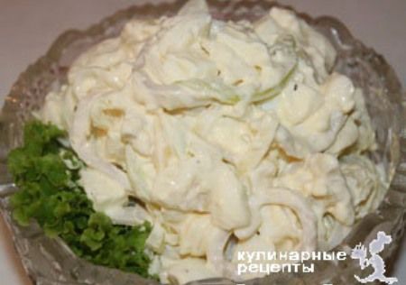 Рецепты салатов с кальмарами без майонеза