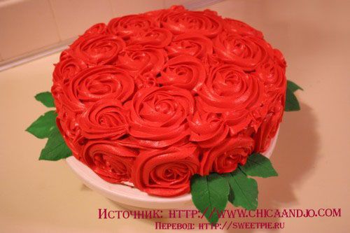 Розы из крема на торт