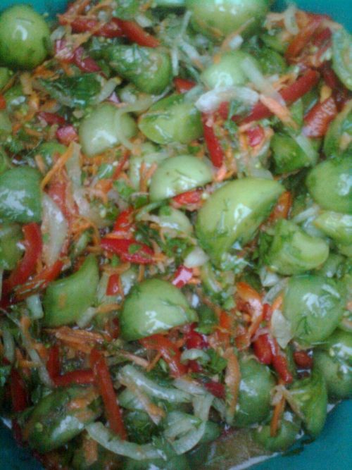 Салат из зелёных помидоров на зиму