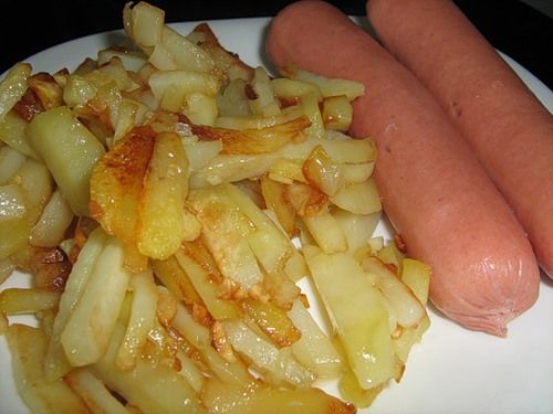 Сосиски с картошкой