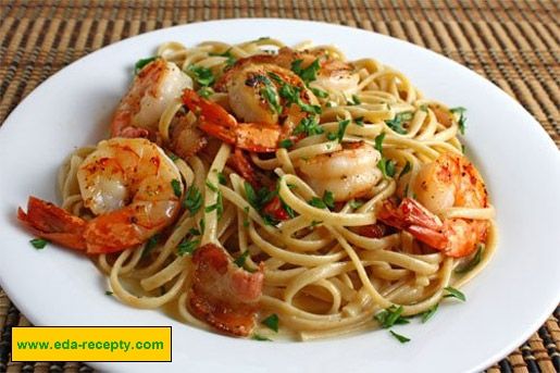 Спагетти с креветками рецепт