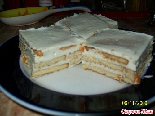 Торт из печенья без выпечки с фото