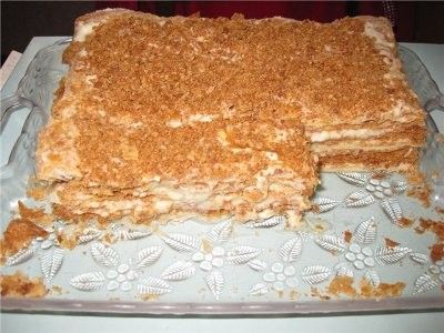 Торт наполеон со сгущенкой рецепт с фото