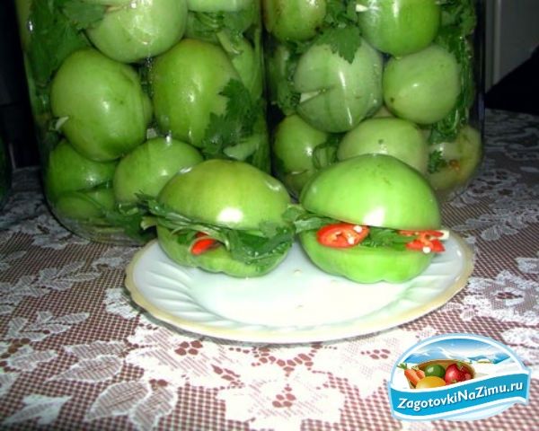 Зеленые помидоры по корейски