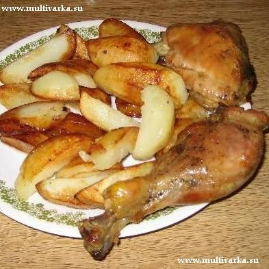 Жареная курица с картошкой в мультиварке рецепт с фото